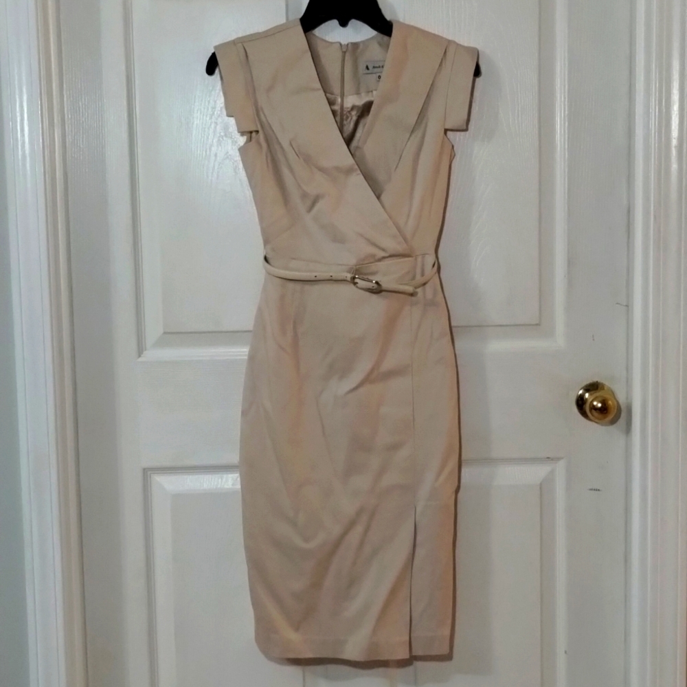 Beige Belted Midi